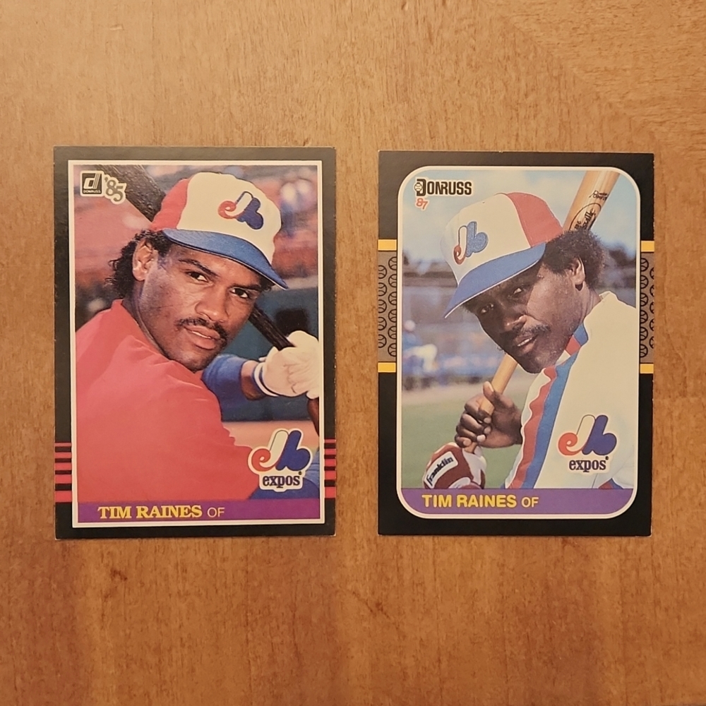 TWO baseball cards 1984 Tim Raines baseball card #299 AND 1986 baseball card #56